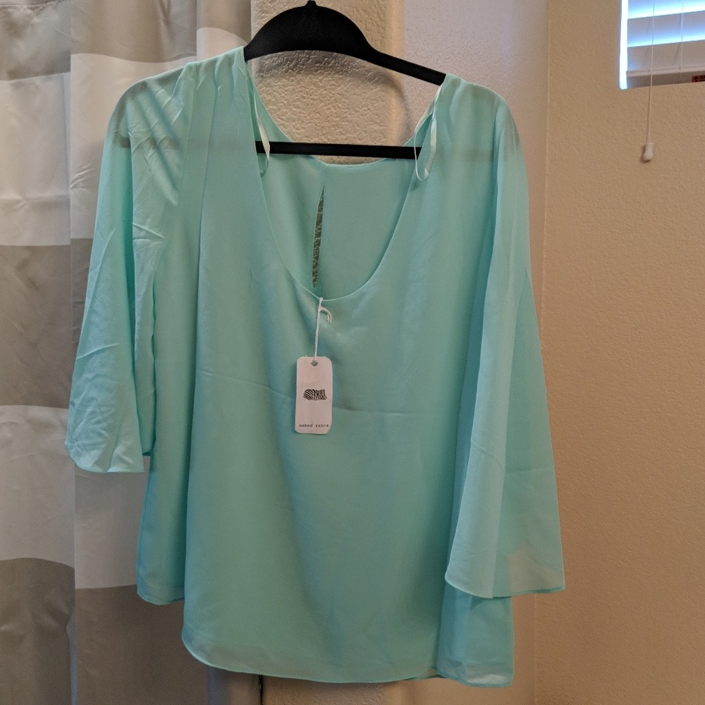 Teal flowy top